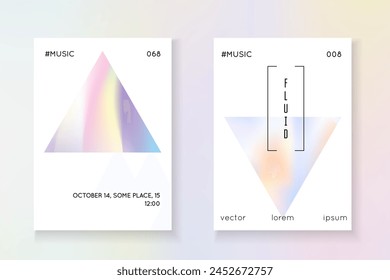 Gradient Mesh. Color Poster. 1980 Texture. Digital Vector. Pink Pearlescent Label. Fashion Screen. Business 90s Brochure. Blue Gradient Mesh
