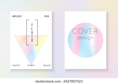 Gradient Mesh. Colorful 90s Illustration. Pink Holographic Paper. Digital Vector. Holograph Background. Geometry Texture. Fashion Concept. Purple Gradient Mesh