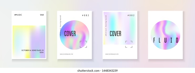 Conjunto de cubierta de malla degradada. Fondos abstractos. Cubierta de malla degradada de Antiguas con lámina holográfica. 90s, 80s estilo retro. Plantilla gráfica iridiscente para cartel, presentación, Anuncio, folleto.
