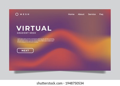 gradient mesh landing page template. Creative concept vector multicolored blurred background. Gradient background with color transitions. Smooth and blurry colorful gradient mesh background.