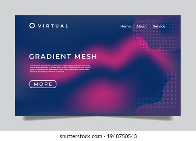 gradient mesh landing page template. Creative concept vector multicolored blurred background. Gradient background with color transitions. Smooth and blurry colorful gradient mesh background.