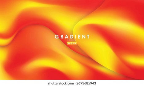 Fondo abstracto líquido de la malla del gradiente color amarillo y naranja