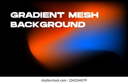 gradient mesh orange and blue background. Horizontal vector illlustration