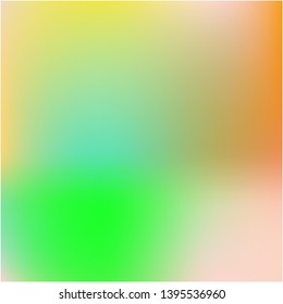Gradient mesh painted in different colors. Creative splash and spreading spot. Vector illustration flyer. Green gradient mesh with smooth color transitions.