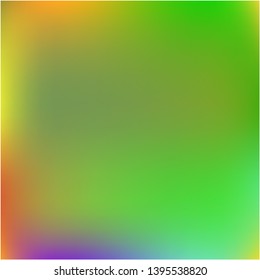 Gradient mesh painted in different colors. Juicy splash and spreading spot. Vector illustration flyer. Green gradient mesh with smooth color transitions.