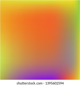 Gradient mesh painted in different colors. Vector illustration presentation. Unreal splash and spreading spot. Orange gradient mesh with smooth color transitions.