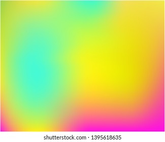 Gradient mesh painted in different colors. Graceful splash and spreading spot. Vector illustration show. Yellow gradient mesh with smooth color transitions.