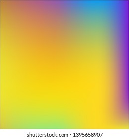 Gradient mesh painted in different colors. Startling splash and spreading spot. Vector illustration invite. Yellow gradient mesh with smooth color transitions.