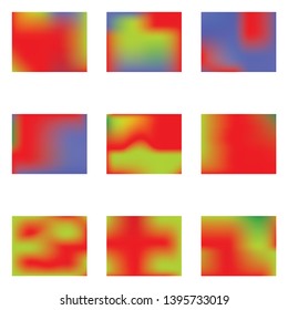 Gradient mesh painted in different colors. Trendy splash and spreading spot. Vector illustration presentation. Red gradient mesh with smooth color transitions.