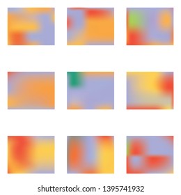 Gradient mesh painted in different colors. Magic splash and spreading spot. Vector illustration flat. Orange gradient mesh with smooth color transitions.