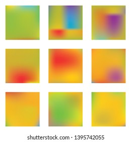 Gradient mesh painted in different colors. Magic splash and spreading spot. Vector illustration cover. Orange gradient mesh with smooth color transitions.