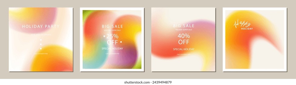 gradient mesh square template. bright color design Suitable for social media posts, cards, invitations, banner and web ads