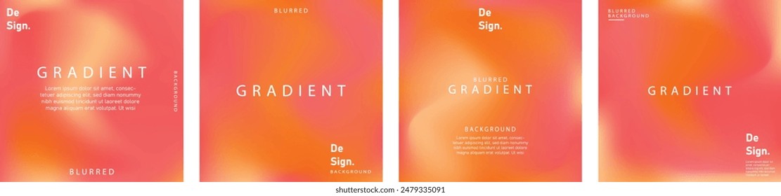 gradient mesh summer vibes background set. Square colorful templates for posts, banners and posters.