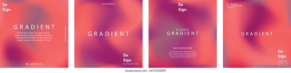 gradient mesh summer vibes background set. Square colorful templates for posts, banners and posters.