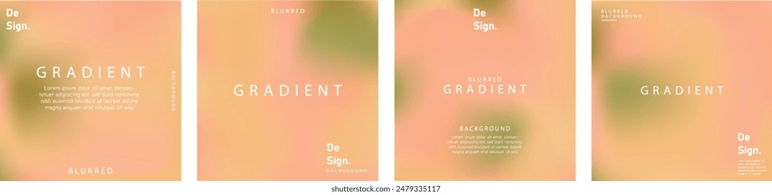 gradient mesh summer vibes background set. Square colorful templates for posts, banners and posters.