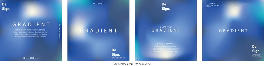 gradient mesh summer vibes background set. Square colorful templates for posts, banners and posters.