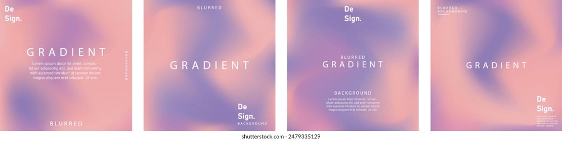 gradient mesh summer vibes background set. Square colorful templates for posts, banners and posters.