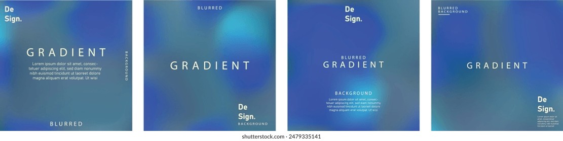 gradient mesh summer vibes background set. Square colorful templates for posts, banners and posters.