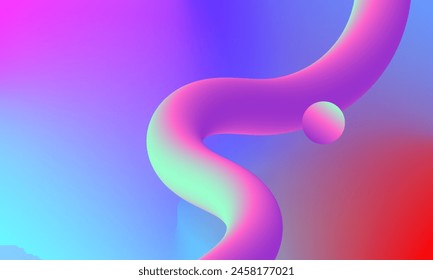 Gradient mesh and swirl 3d fluid abstrack background