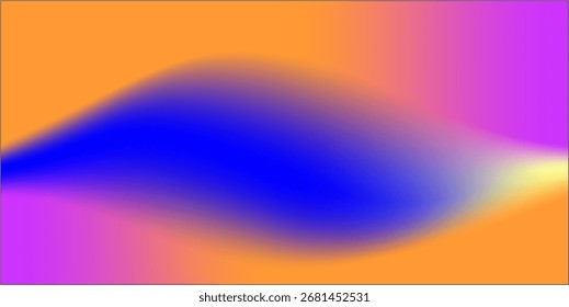 Gradient Mesh Symphony Naranja brillante, en transición a tonos de púrpura y rosa. Las Formas onduladas en tonos azules profundos se mezclan a la perfección con los colores circundantes.