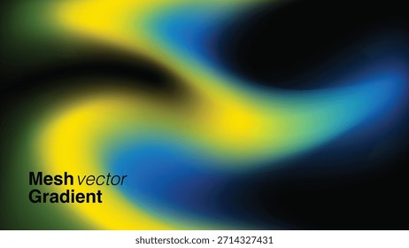 Fondo fluido amarillo y azul de malla degradada