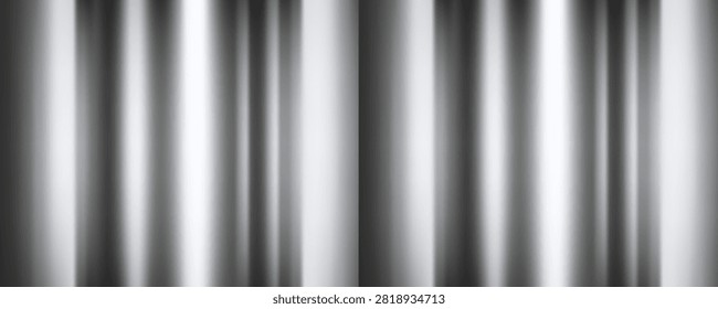 Gradient metal texture with silver aluminium surface. Glossy chrome background features polished steel effect, mirror-like shine, and sleek metallic foil pattern for modern design.