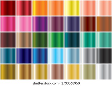 Gradient Metallic Color Palette Vector