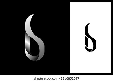 diseño del logotipo de la letra minúscula b de hierro metálico degradado