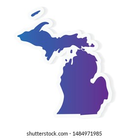 gradient Michigan map- vector illustration