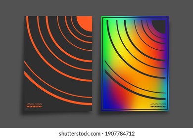 Gradient and minimal circular line design for background, wallpaper, flyer, poster, brochure cover, typography, or other printing products. Vector illustration.