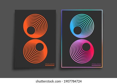 Gradiente y diseño mínimo de línea circular para fondo, papel pintado, volante, póster, portada de folleto, tipografía u otros productos de impresión. Ilustración vectorial.