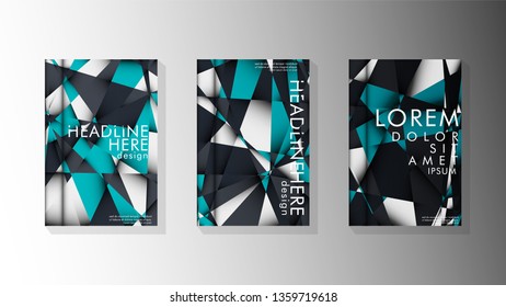 Gradient minimal geometric pattern. background design of the triangle cover