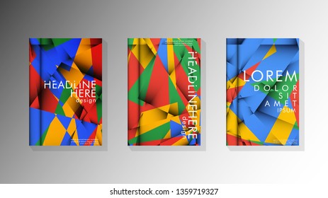 Gradient minimal geometric pattern. the design of the triangle cover background with colors