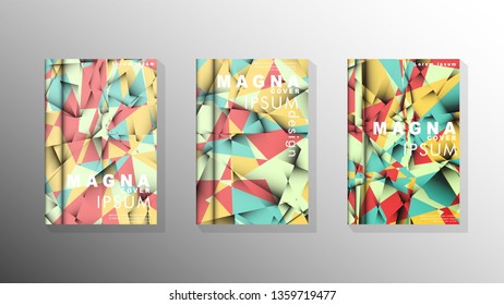 Gradient minimal geometric pattern. design of the triangle cover background. pastel colors