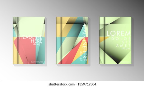 Gradient minimal geometric pattern. design of the triangle cover background. pastel colors