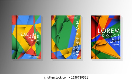 Gradient minimal geometric pattern. the design of the triangle cover background with colors