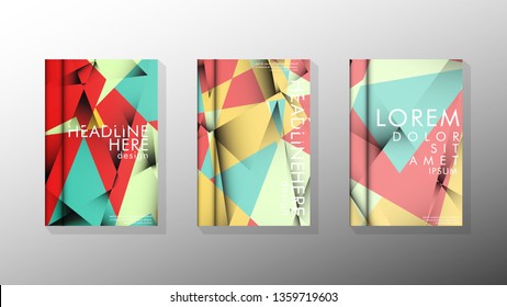 Gradient minimal geometric pattern. design of the triangle cover background. pastel colors