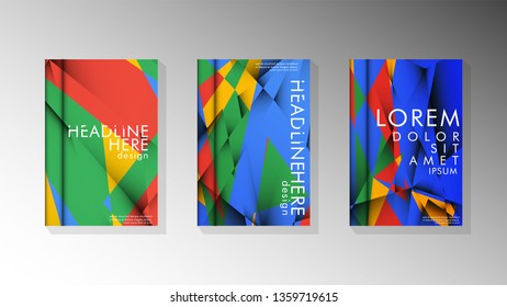 Gradient minimal geometric pattern. the design of the triangle cover background with colors