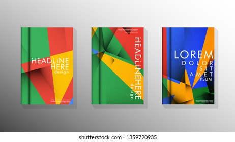 Gradient minimal geometric pattern. the design of the triangle cover background with colors