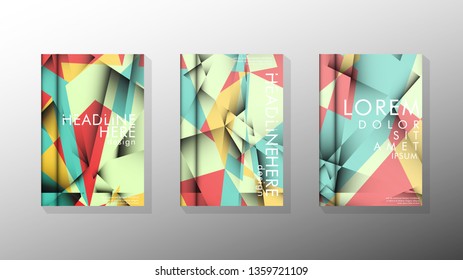 Gradient minimal geometric pattern. design of the triangle cover background. pastel colors