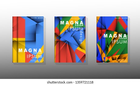 Gradient minimal geometric pattern. the design of the triangle cover background with colors