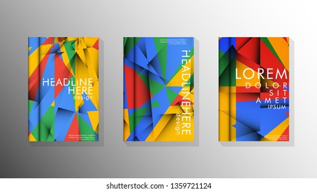 Gradient minimal geometric pattern. the design of the triangle cover background with colors