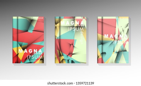 Gradient minimal geometric pattern. design of the triangle cover background. pastel colors