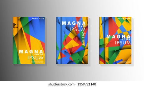 Gradient minimal geometric pattern. the design of the triangle cover background with colors