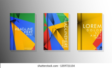 Gradient minimal geometric pattern. the design of the triangle cover background with colors