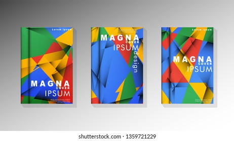 Gradient minimal geometric pattern. the design of the triangle cover background with colors