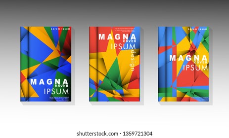 Gradient minimal geometric pattern. the design of the triangle cover background with colors