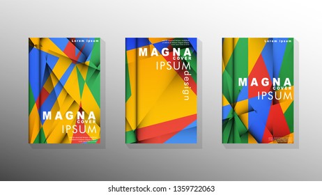 Gradient minimal geometric pattern. the design of the triangle cover background with colors