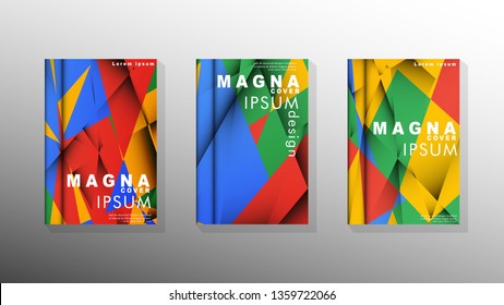 Gradient minimal geometric pattern. the design of the triangle cover background with colors