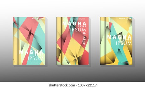 Gradient minimal geometric pattern. design of the triangle cover background. pastel colors